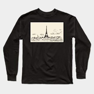 Paris City Sketch Long Sleeve T-Shirt